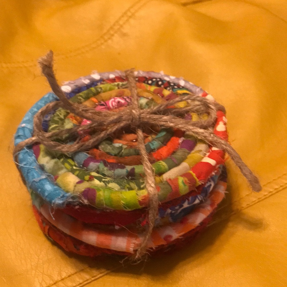 Boho Fabric coaster set